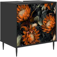 vidaXL Badkamerkast LOCHEM, zwart, eikenlook, 60 x 40 x 61 cm