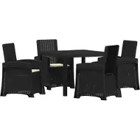 vidaXL Tuinset, 5-delig, antraciet en crème, kunststof (PP)