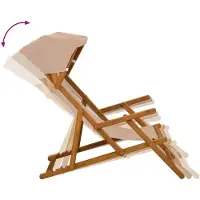 vidaXL Ligstoel, 3 standen, massief eucalyptus hout, taupe kleur