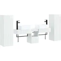 vidaXL Badkamerkastset, 5 stuks, hoogglanzend wit, 33 x 34,5 x 100 cm