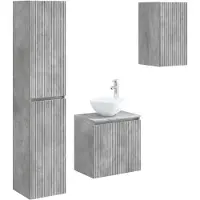 vidaXL Badkamerkastset, 3 stuks, betonkleur, 33 x 34,5 x 160 cm