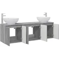 vidaXL Badkamermeubelset, 3 stuks, grijs Sonoma, 49,5 x 44,5 x 65 cm