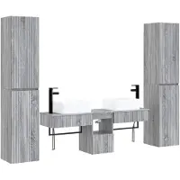 vidaXL Badkamerkastset, 5 stuks, grijs Sonoma, 33 x 34,5 x 160 cm