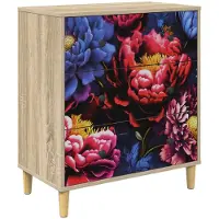 vidaXL Kommode KIEL, donker roze bloemendessin, 66 x 36,5 x 75 cm