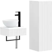 vidaXL Badkamerkast set, 2 stuks, wit, 33 x 34,5 x 100 cm