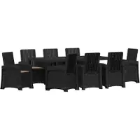 vidaXL Tuinset, 9-delig, antraciet en taupe, kunststof (PP)