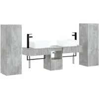 vidaXL Badkamerkastset, 5 stuks, betonkleur, 33 x 34,5 x 100 cm