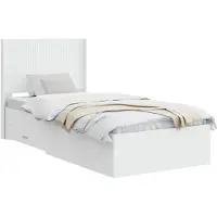 vidaXL Bedframe met opbergruimte en hoofdbord Wit 90 x 190 cm