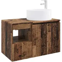 vidaXL Badkamermeubel Set 2 st Oud hout Bewerkt hout