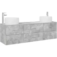 vidaXL Badkamerkastset, 3 stuks, betonkleur, 49,5 x 44,5 x 66 cm
