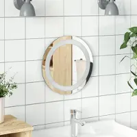Syfax LED Badkamer Spiegel Transparant Ø 30 cm gehard glas