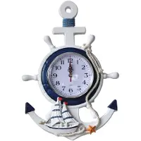 OEM Maritieme houten kruis wandklokken met ster, vintage, rustieke decoratie, zeilsieraad, nautische klok voor kinderkamers, woonkamers, decoratie, wanddecoratie