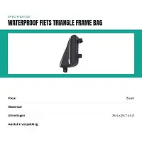 OEM Waterdichte fietstas - 1,2 liter inhoud - polyester - verstelbare band - netzak voor accessoires - fietstas