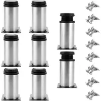 OEM Ronde stalen meubelpoten, hoogwaardig - verstelbaar - set van 8 - hoogte 100 mm - draagvermogen 250 kg - meubelpootplaten