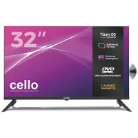 Cello 32-inch Smart LED TV met DVD-speler, Tizen OS, Wi-Fi, triple tuner en USB-poort – ideaal voor de woonkamer en kinderkamer