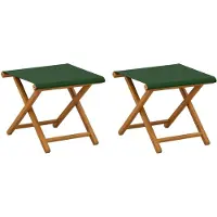 vidaXL Ligstoel, 2 stuks, massief eucalyptus hout, groen
