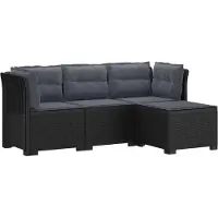 vidaXL - 4-Zitter - Tuin - Sofa - met - Kussens - Rattan - Look - PP - Antraciet