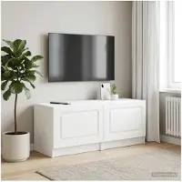 vidaXL Tv-meubel Wit Bewerkt hout
