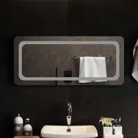 Syfax LED Badkamer Spiegel Transparant 90 x 40 cm gehard glas