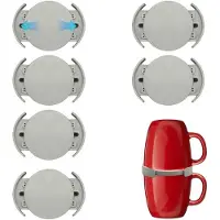 OEM Kunststof bekerhouder voor de keuken - Set van 6 stuks - Gemaakt van hoogwaardig kunststof - Uitschuifbare arm - Stapelbaar - Handig keukenaccessoire