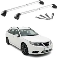 Aurilis Draagbalken, basissteunen voor Saab 9-3 II Kombi, 2005-2011, 100 kg, aluminium, grijs, 2 stuks