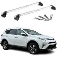 Aurilis Draagbalken, basissteunen voor Toyota RAV4 IV (2013-2018), 100 kg draagvermogen, aluminium, grijs, 2 stuks