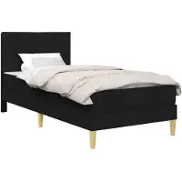 vidaXL Bedframe met matras en hoofdeinde, zwart, 90 x 190 cm, stof