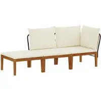 vidaXL 3 st Massief acaciahout & touw Naturel