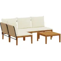 vidaXL 5 st Massief acaciahout & touw Naturel