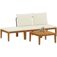 vidaXL 4 st Massief acaciahout & touw Naturel
