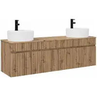 vidaXL Badkamerkast set 3 st Artisanaal eiken 157 x 44,5 x 82 cm