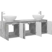 vidaXL Badkamermeubelset, 3 stuks, betonkleur, 49,5 x 44,5 x 65 cm