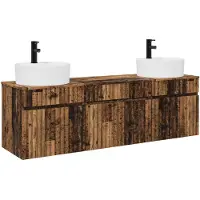 vidaXL Badkamermeubelset, 3 stuks, gerecycled hout, 49 x 44,5 x 65 cm