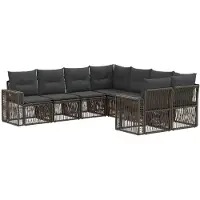 vidaXL Tuinbank Set 8 st 8-Aantal zitplaatsen Grijs en Donkergrijs
