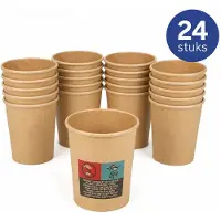 Spies Online Papierbekers van 120 ml – 24 stuks – Kleine koffiekopjes voor espresso, proeverijen, feesten en evenementen – Bruin