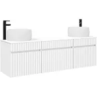 vidaXL Badkamerkast-set, 3 stuks, wit, 49 x 44,5 x 66 cm