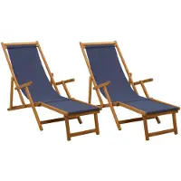 Syfax Opvouwbare zonnebed 2 pcs 3 Positie Massief Eucalyptus Hout