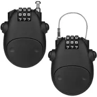 OEM Kabelslot compact set - 2 stuks - 4-cijferig combinatie slot - verstelbaar tot 80 cm - duurzaam - fietsslot voor extra veiligheid