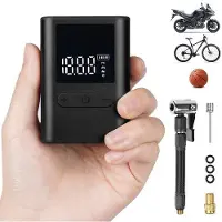OEM Mini fietspomp - Draagbare luchtpomp - Voor het oppompen van banden - Automatische uitschakeling - 100 PSI - Zwart