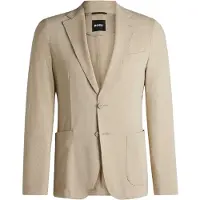 BOSS Heren Blazer met gestructureerde inkeping (Licht Beige)