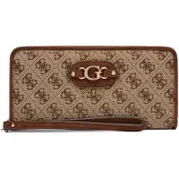 GUESS portemonnee Samantha SLG Zip Around Wallet Latte Logo / Brown bruine