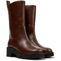 Camper Dames Milah hoge laarzen van leer bruin (41), 3 tot 5 cm, Geen, Casual K400843-002