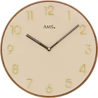 AMS W9563 wandklok met houten behuizing en opstaande cijfers