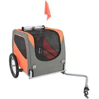 DUOKU Hondentrailer - - Model DT806 - Capaciteit 30 kg - Opvouwbaar - Kleur Oranje/Grijs
