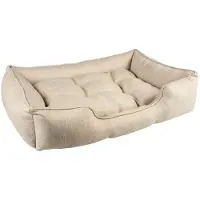 Duvo+ duvoplus Duratex Hondenmand - Hondenbed met Brede Randen & Uitneembaar Kussen - Afneembare Hoes & Anti-slip - S 60x45x16cm - Beige