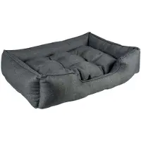 Duvo+ duvoplus Duratex Hondenmand - Hondenbed met Brede Randen & Uitneembaar Kussen - Afneembare Hoes & Anti-slip - S 60x45x16cm - Donkergrijs