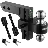 Rhino USA 6In Heavy Duty Drop Hitch - 2In (Black)