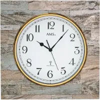 AMS Radio gestuurde Wandklok F5567 - vierkante klok 50 cm - battarij erin en de klok zoekt zelf zijn tijd ....