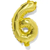 HEMA Folieballon cijfer 6 30cm goud (goud)