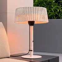 LUCANDE terrasverwarmer Pyravo, beige, aluminium, 70 cm, IP44 Pyravo, crème / amber, Aluminium, Modern